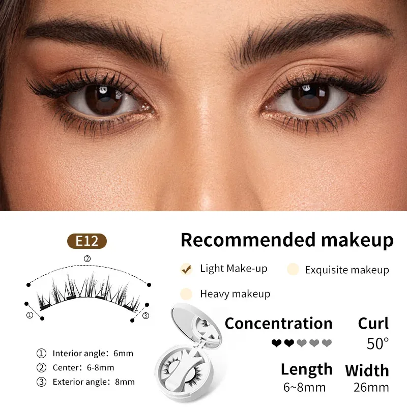 Brown Lashes 3Magnetic eyelashes integrated storage box 3D false eyelash with applicater natural thick glue-free eye lashes drop — image 10