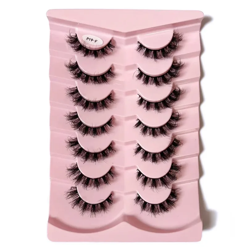 7 Pairs False Eyelashes Wispy Lashes Natural Look Fake Eyelashes Faux Mink Fluffy Strip False Lashes Pack — image 19