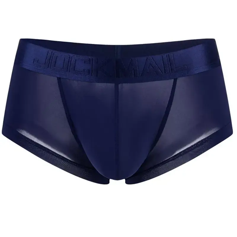 Sexy Ultra-thin Ice Silk Material Men's Underwear Fashion Solid Color Boxer Briefs Summer Cool and Breathable Male Trunks — image 18