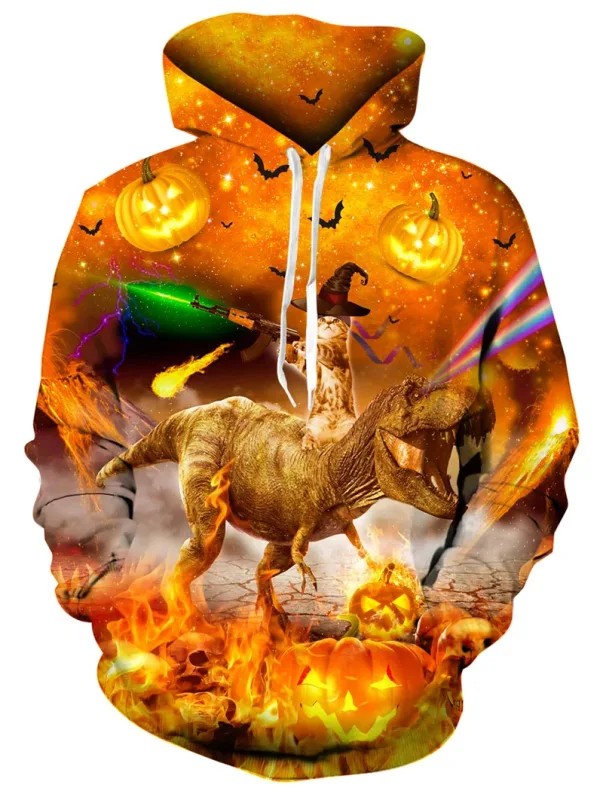 Herenhoodies Dierenkatprint 3D Patternv Herfstpullover met capuchon en zak met capuchon Streetwear Los comfortabel — image 10