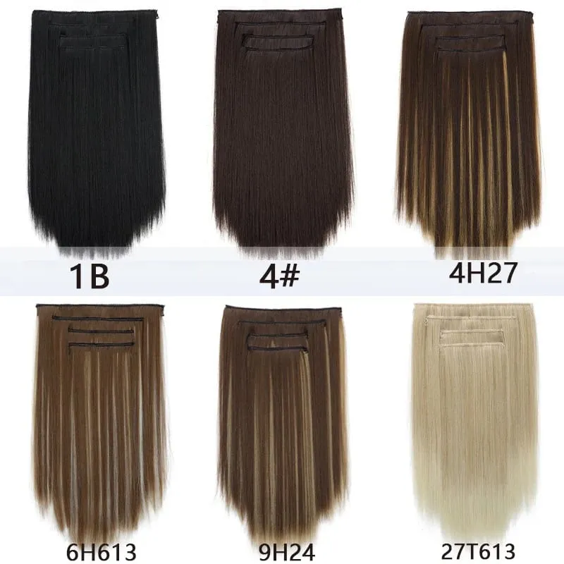 35CM Tổng Hợp 4 Cái/bộ Kẹp Trong Tóc Ngắn Thẳng Kiểu Tóc Tóc Vàng Đen Bộ Tóc Giả Chịu Nhiệt Giả Tóc — image 4