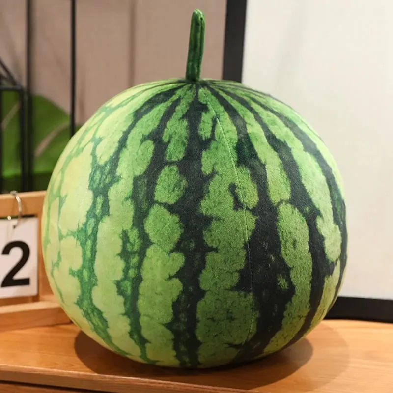 3D Gesimuleerde Watermeloen Knuffel Kussen Ronde Lange Watermeloen Zacht Pluche Speelgoed Fruit Bank Kussen Geschikt Voor Thuis Kinderen Geschenken