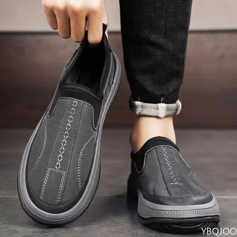 New breathable Men's Shoes Casual canvas shoes Middle aged elderly non slip flat Comfort thick soled male shoes Zapatos Homme — image 4