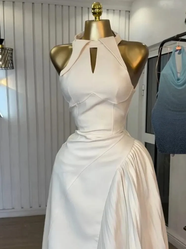 Fashion Sleeveless Midi Dresses for Women with Pleated Asymmetrical and Hollow Out Perfect for Cocktail Parties or Wedding Guest — image 2