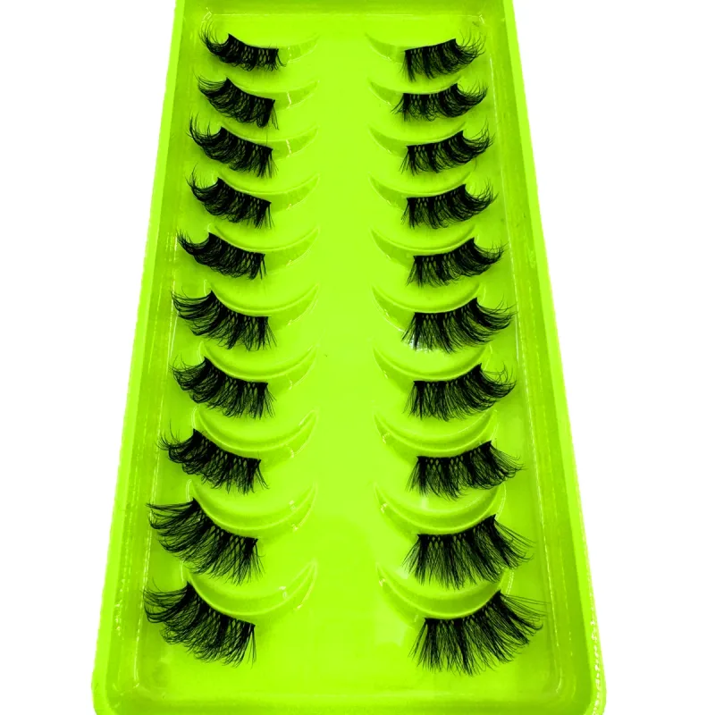 Černé řasy 10 polovičních řas Soft Natural Cat Eye Lashes Makeup Tool Prodlužovací nástroj Fluffy Faux Cils sezona návratu do školy — image 10