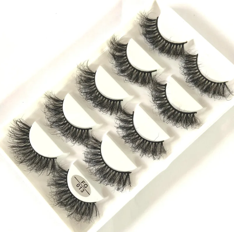 5Pairs Handmade Mink Lashes Short False Eyelashes Dense Natural Long Messy Eye Lashes Reusable Stage Makeup Eyelashes — image 34