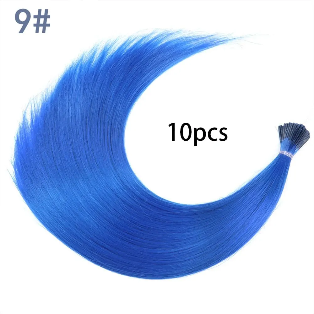 Synthetische farbige I-Tip-Stick-Haarverlängerungen, glattes Haar, 40,6 cm, für Frauen, hohe Temperaturen, 10 Strähnen/Packung, Farben — image 17