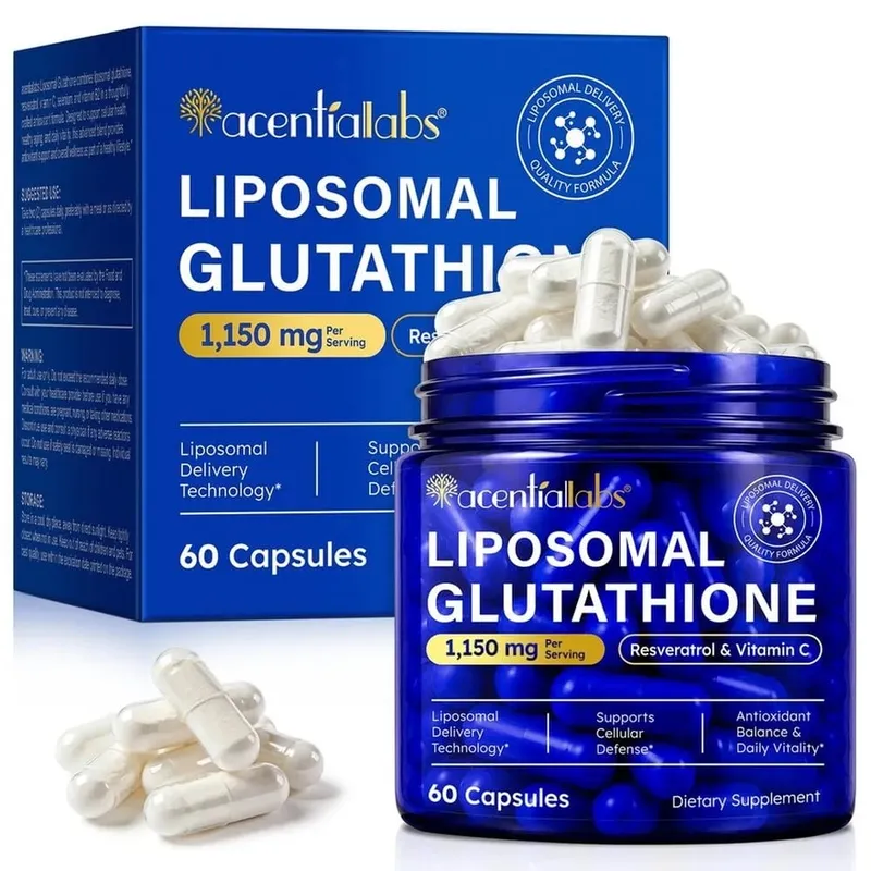 Liposomal glutathionkapsler med resveratrol vitamin C til antioxidantforsvar Immun- og cellestøtte 60 kapsler