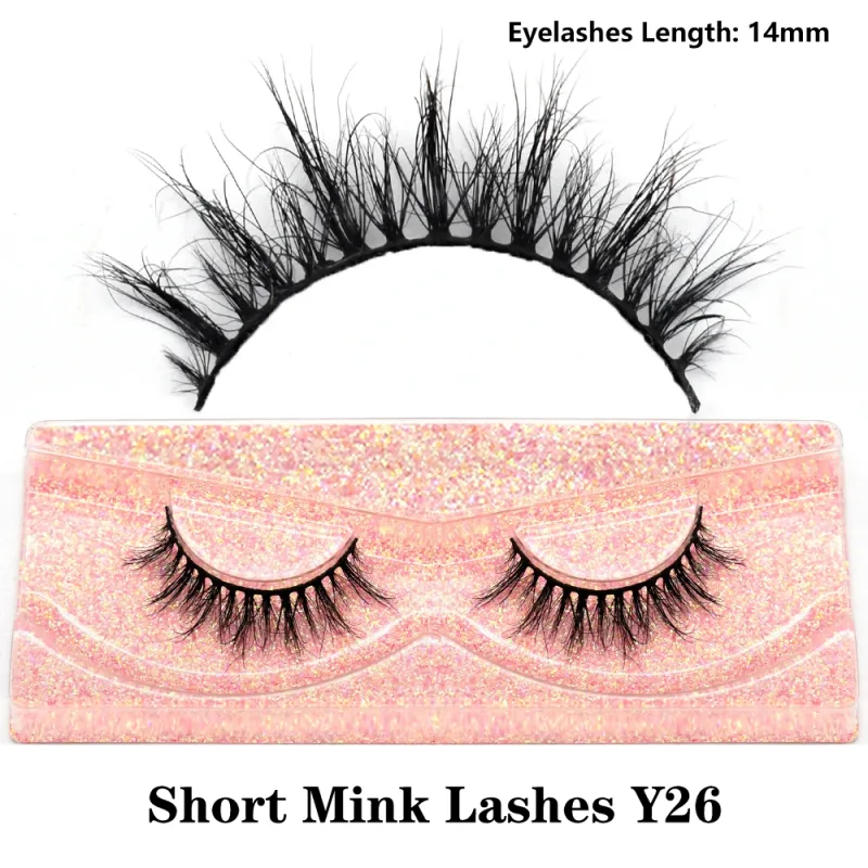 Real Mink Fluffy Short Eye Lashes Extension Wispy Soft Natural Short False Eyelashes Daily Wear Full Strip Lashes Makeup — image 41