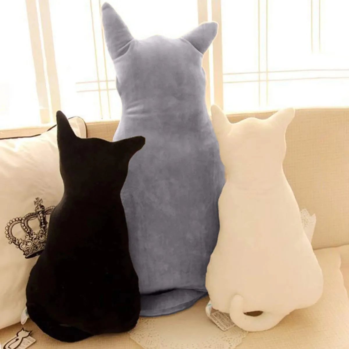 Plush Toy Cute Cat Soft Back Shadow Plush Toy Sofa Pillow Seat Cushion Birthday Gift for Boys Girls Kids — image 3