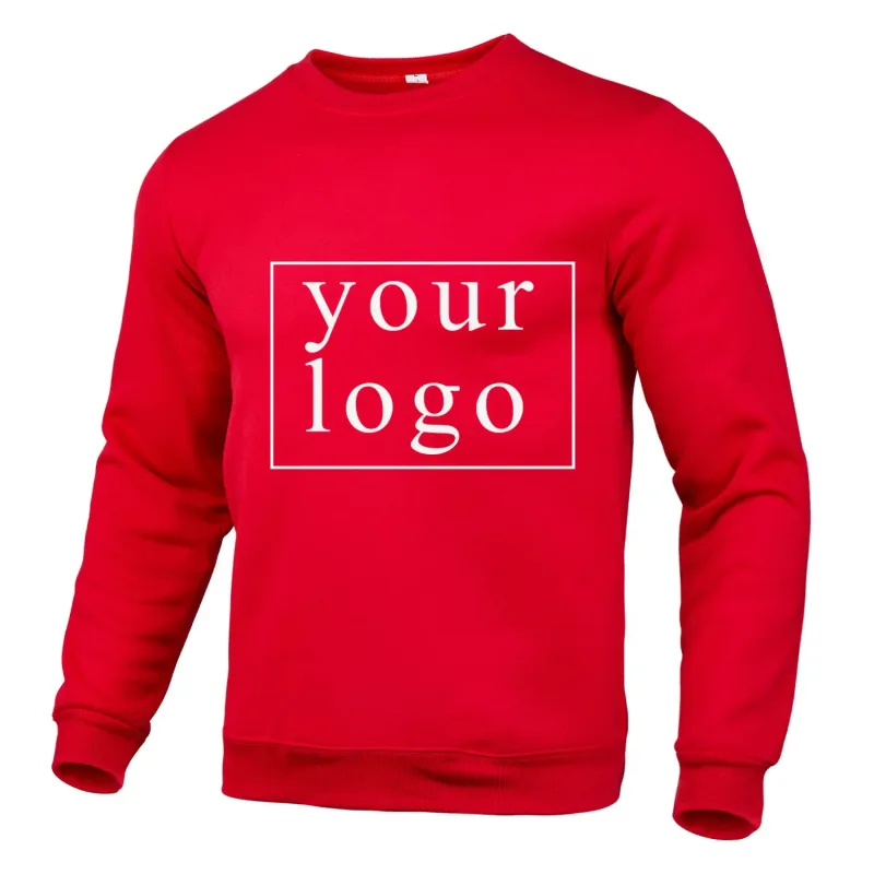 Your Own Design Brand Logo/Picture Personalized Custom Anywhere Men Women DIY Round neck long sleeved pulloverhoodie Fashion New — image 4