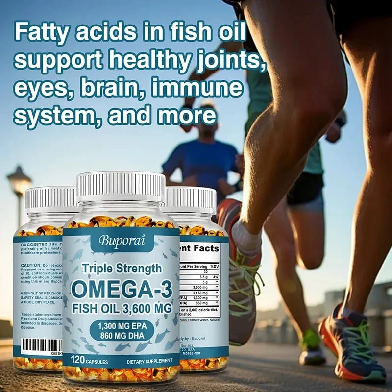 Omega 3 Fish Oil - Rich in EPA+DHA Supports Joint Brain and Eye Health Enhances Immune Function and Antioxidant