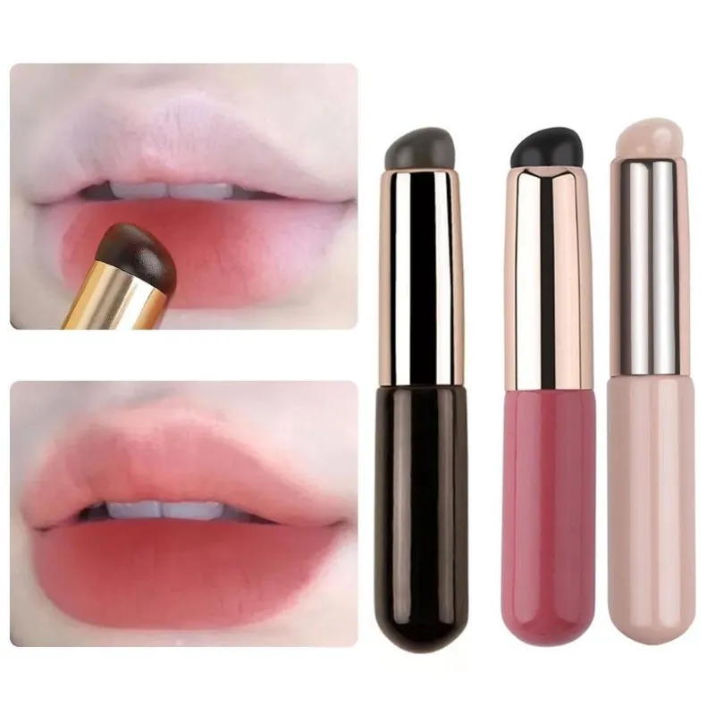 Wholesale Silicone Lip Brush With Cover Cap Concealer Brush Like Fingertips Q Soft Lipstick Makeup Brushes Round Head No Broken — image 1