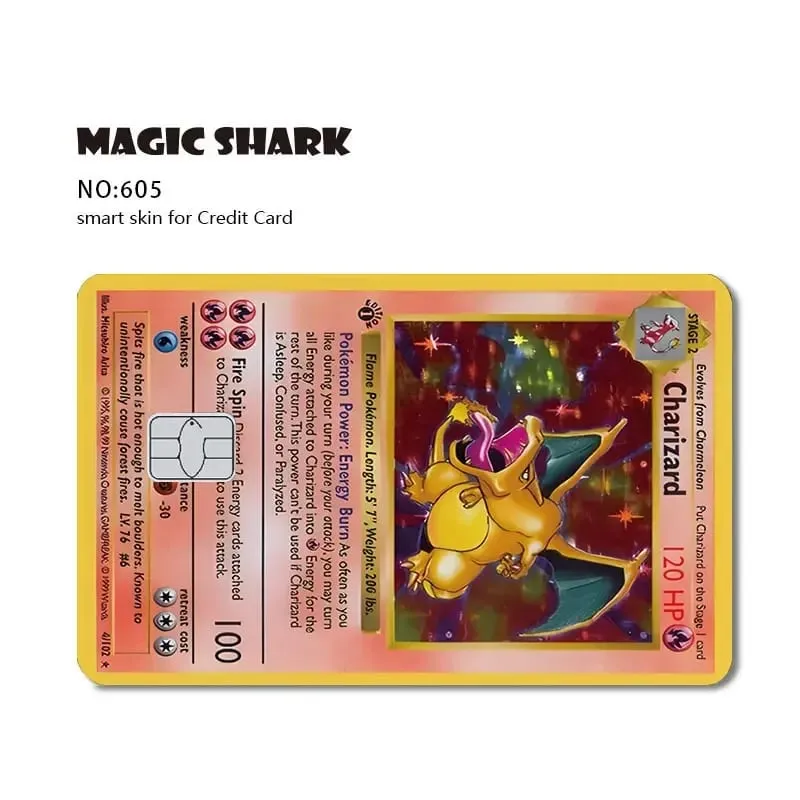 2026 New Charizard Blastoise Bulbasaur Eevee Metwo Sticker Film Skin Cover for Credit Debit Card