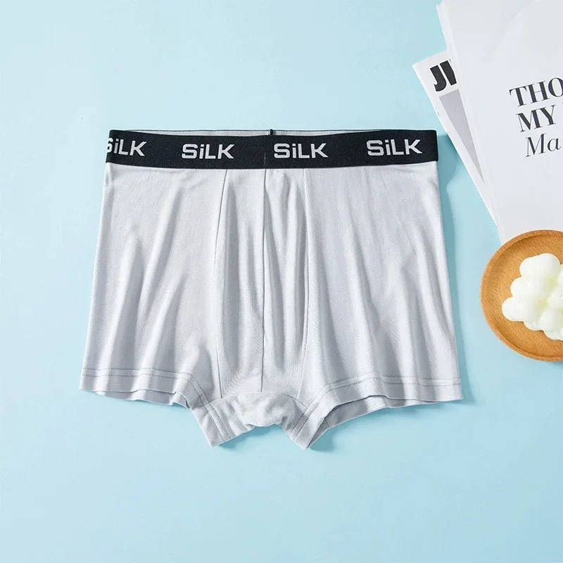 SuyaDream MEN Boxer Shorts 100%Natural Silk Healthy Solid Panties Natural Fabric Underwear — image 16