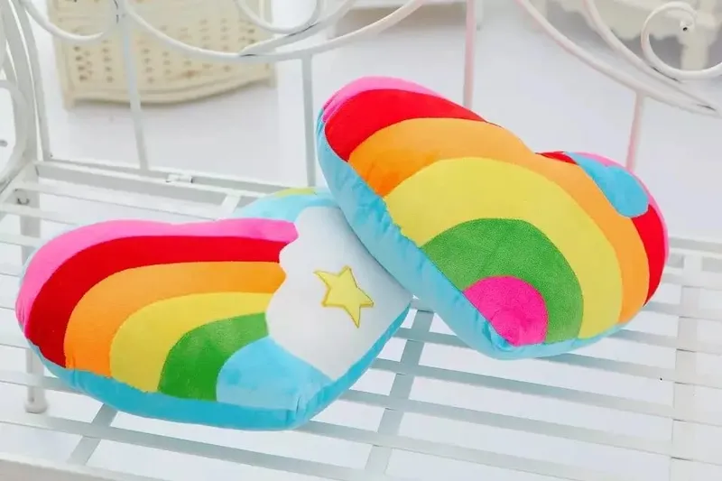 40x35cm Rainbow Heart Plush Pillow Stuffed Colorful Sweet Cushion Sofa Chair Home Decoration Halloween's Day Gift — image 8