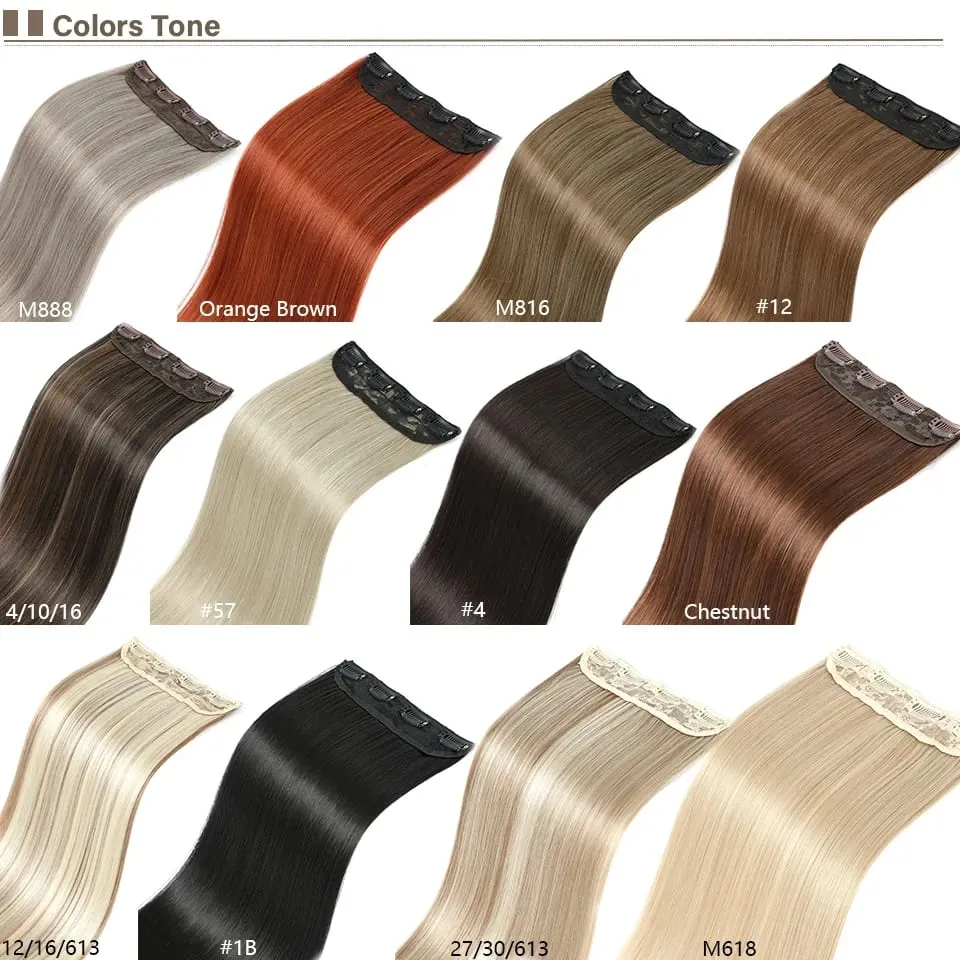 26Inches 200Grams Blond 27/613 Clips In Straight Hair Extensions 4Pcs/lot Heat Resistant Soft Natural Bio Human-Like Colored