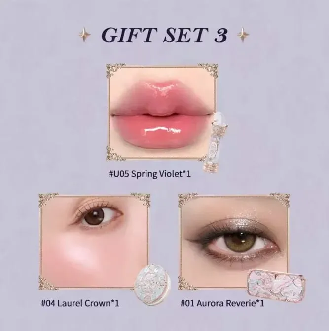 Makeup Set Flower Knows Butterfly Cloud Collar Collection Makeup Gift Set Includes Eyeshadow Blush Lipstick Vegan&Cruelty-Free