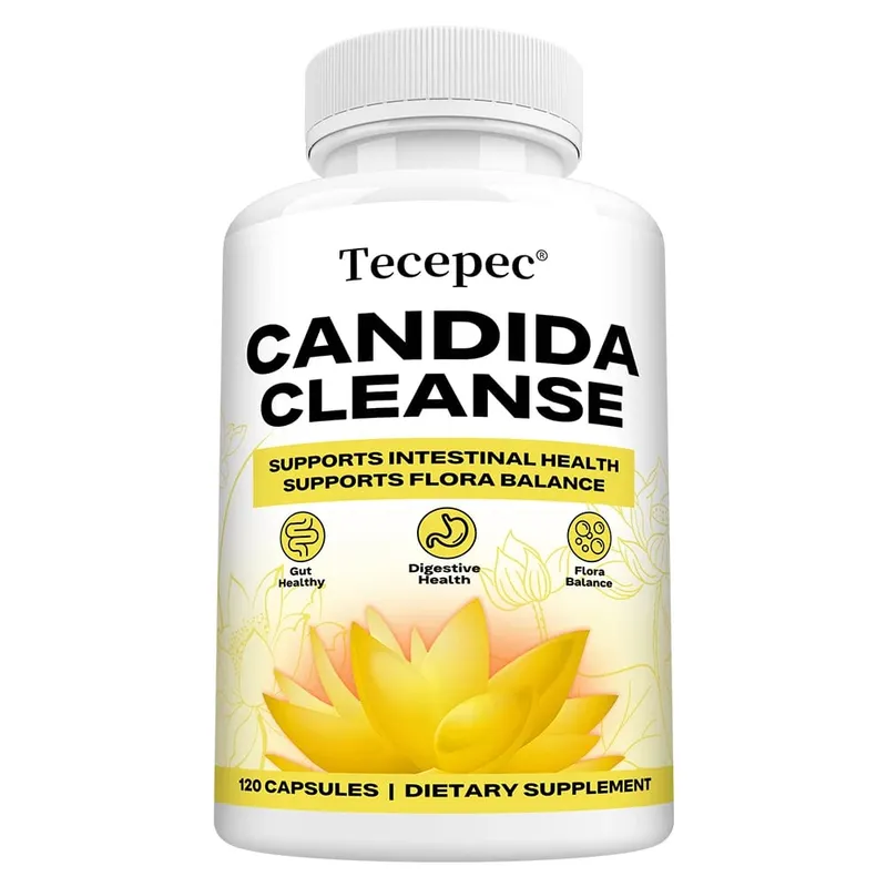 Cápsulas de limpeza de Candida - Desintoxicação do cólon intestinal, equilíbrio da flora intestinal, apoia a digestão, alivia o inchaço, suplemento antioxidante