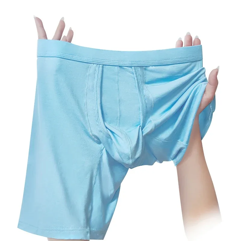 Men's Boxers Shorts Cotton L Underwear Man Breathable Pouch Panties Middle Long Leg Underpants Male Cueca Hombre — image 4