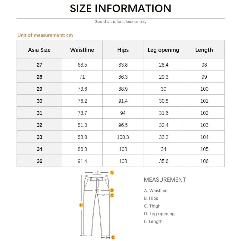 Men's Vintage Jeans Designer Korean Fashion Snowflake Wash Stretch Straight Pencil Pants Classic Slim Male Denim Trousers — image 7