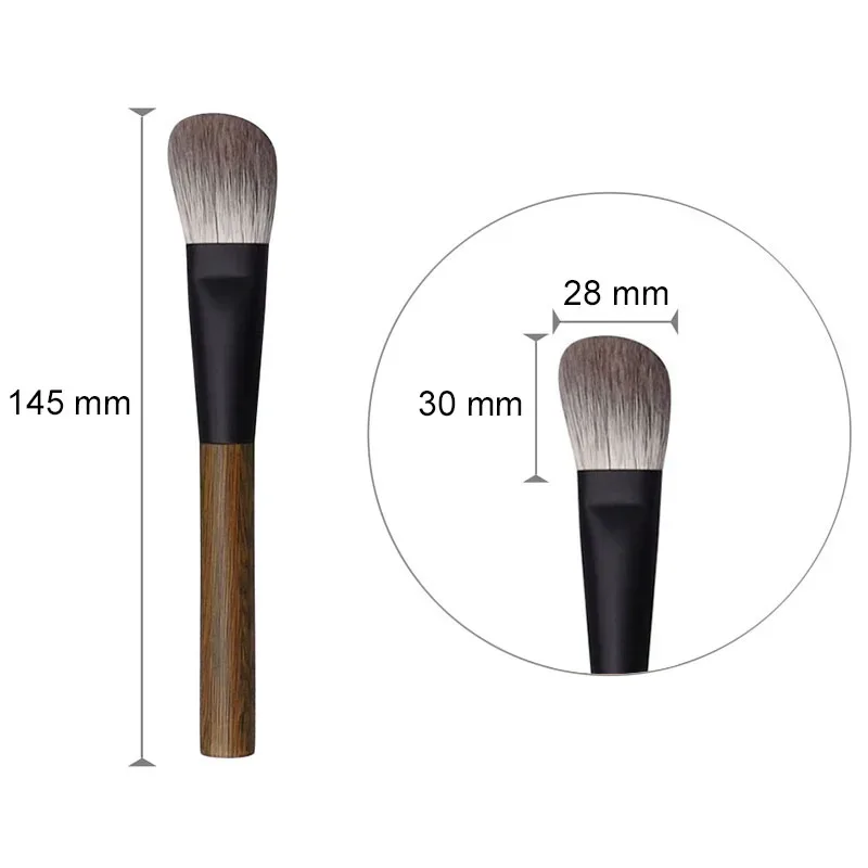 LT06 Professional Handmade Makeup Brushes Soft Goat Snow Fox Hair Angled Contour Brush Green Sandalwood Handle Make Up Brush — image 6
