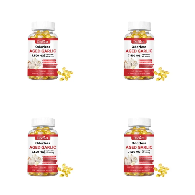 Geurloos verouderd knoflookextract 7500 mg equivalent 60 softgels - Immuunondersteuning Hartgezondheid Antioxidantsupplement voor volwassenen — image 9
