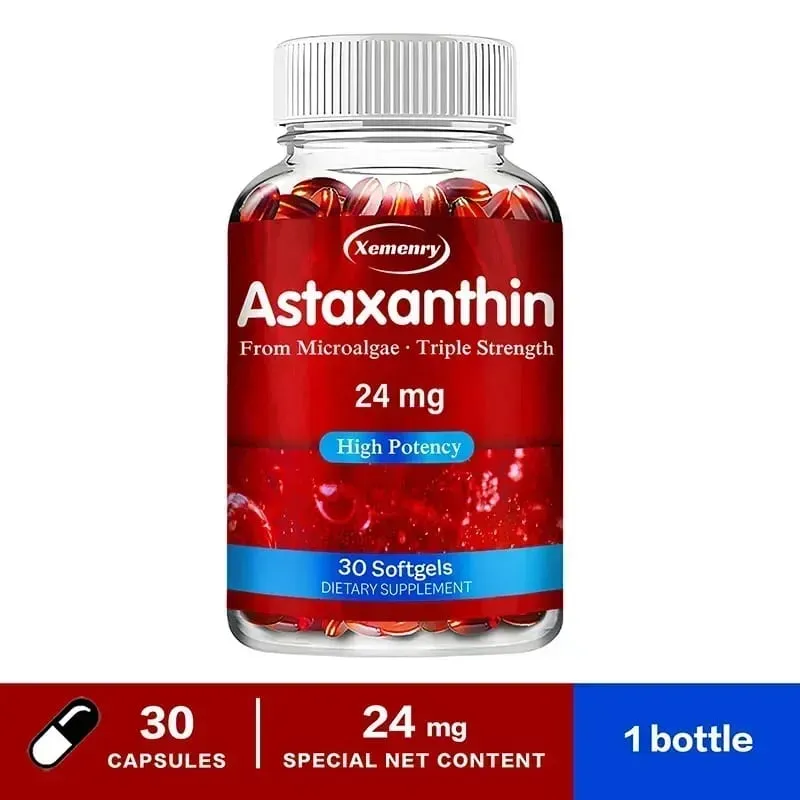 Astaxanthin 24mg - Natural Antioxidant To Helps Maintain Healthy Eyes Joints and Internal Circulation Boosting Energy Levels