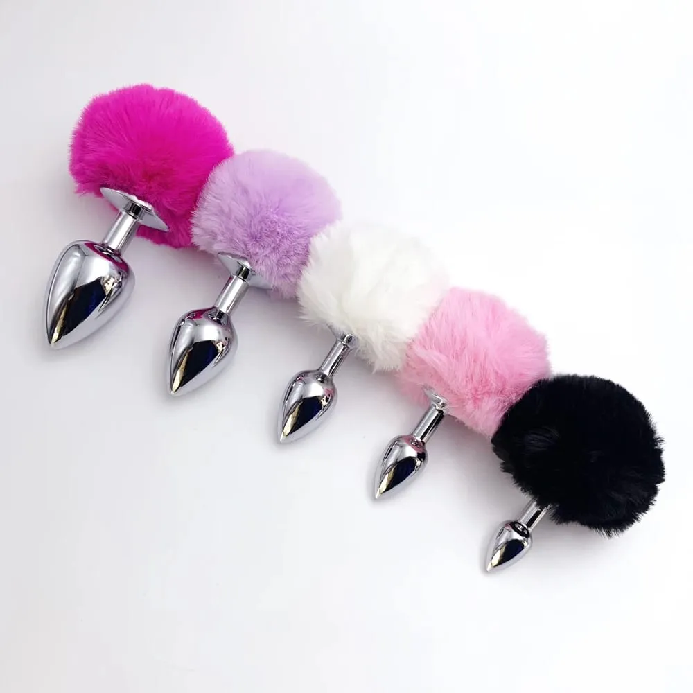 5 Colors 5 Sizes Stainless Steel Rabbit Tail Butt Anal Plug Sex Toy Adult Women Male Sexy Couple Toys Adults Fun Gay Dildo Gifts — image 4