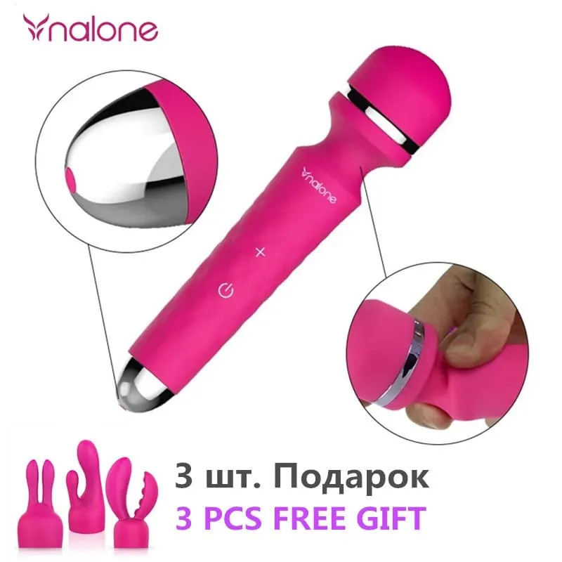 Nalone Rock Powerful Clitoris Vibrator USB Recharge Magic Wand AV Vibrator Massager Sexual Product Erotic Sex Toys for Women — image 3