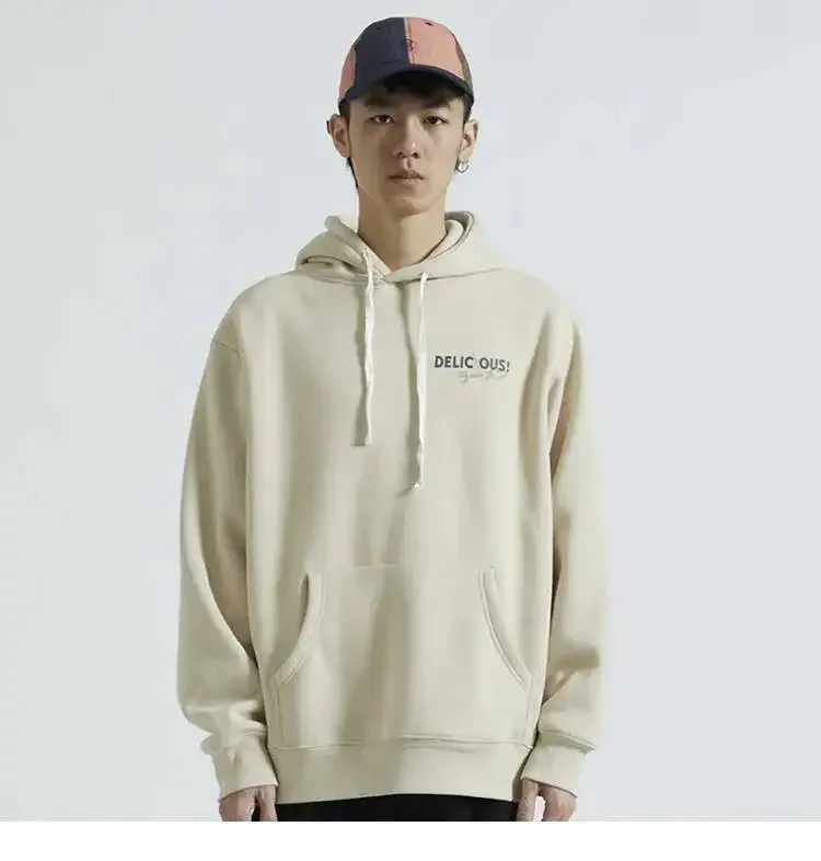 Japanese Style Men's Pullover Hoodies Sweatshirts Autumn Landscape Painting Print Heavyweight Thicken Hooded Outdoor Sportswear — image 9