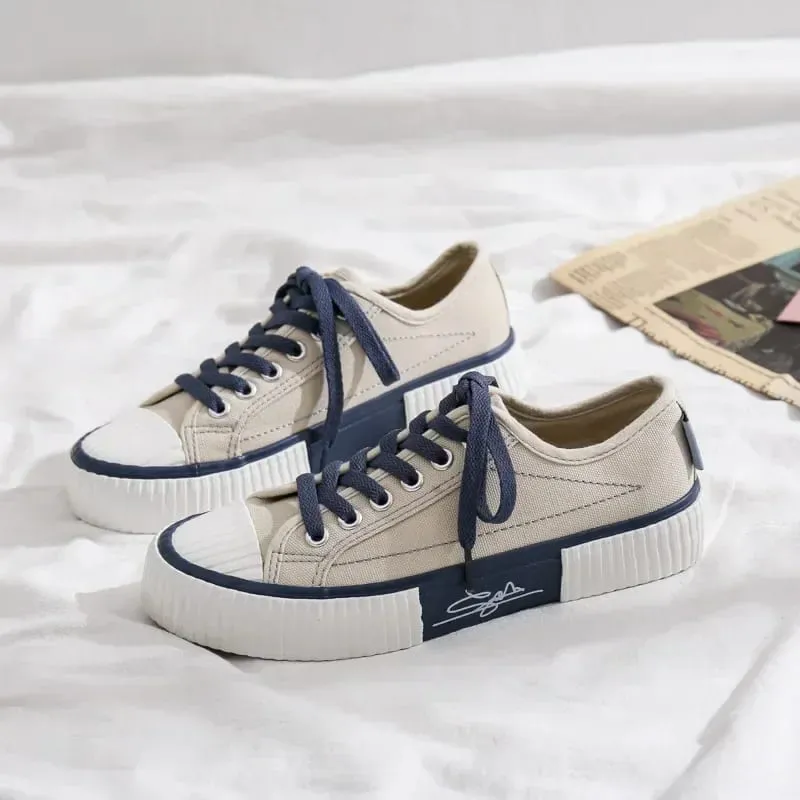 Trend Men's Canvas Shoes Flats Vulcanized Shoes for Men 2024 Spring Summer Comfortable Causal Sneakers Fashion Couple Walk Shoes — image 3