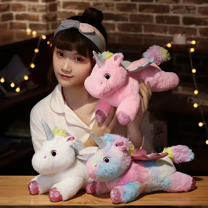 38cm creative Toy Luminous Pillow Soft Stuffed Plush Glowing Unicorn Cushion Led Light Toys Gift For Kids Children Girls — image 10