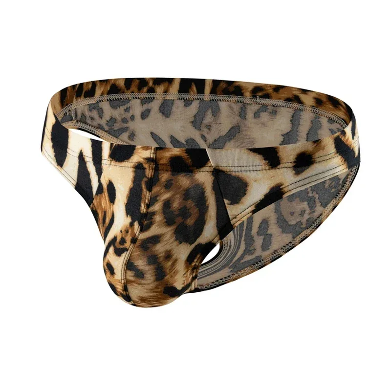 Sexy Men's Briefs Underwear Leopard Pattern Low Waist Soft Slip Briefs Lingerie Underpants Pouch Tangas Sexis De Hombre — image 1