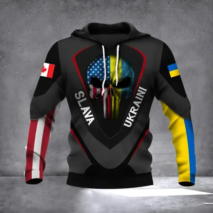 New Ukrainian national emblem Canada Flag Camo printed hoodies 3D Men Women casual pullover military hooded Sweatshirt clothing — image 16