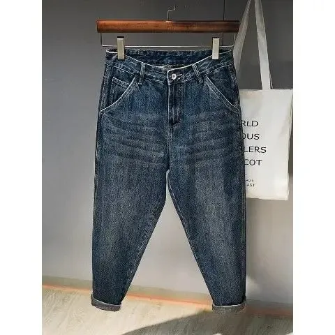 Spring and Autumn Cargo Radish Pants Slim Elastic Japanese Loose Men 2025 New Brand Popular Street Wear Clothes Baggy Jeans