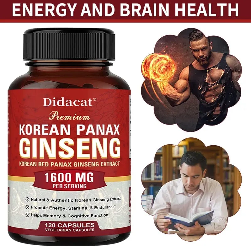 Korean Red Ginseng Capsules | Powerful Ginsenosides To Boost Energy Focus Stamina Vitality and Strengthen The Immune System — image 1
