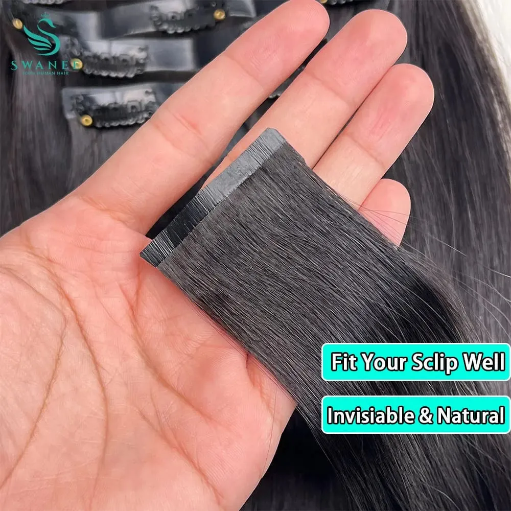 Raw Virgin Clip In Hair Extensions Human Hair Vietnamese Straight Clip In Natural Black Clip Ins Unprocessed Hair 100g 7Pcs/Set — image 4