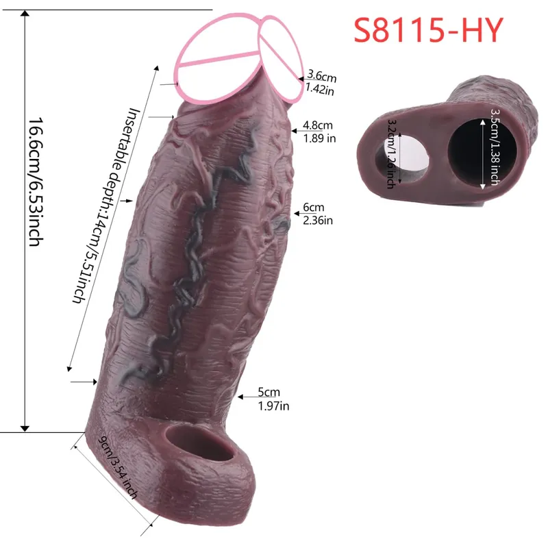 Close Head Realistische Penishülle Sexspielzeug für Männer Verzögerung der Ejakulation Dick Extender für Paare Sex Vergnügen Sexshop — image 30