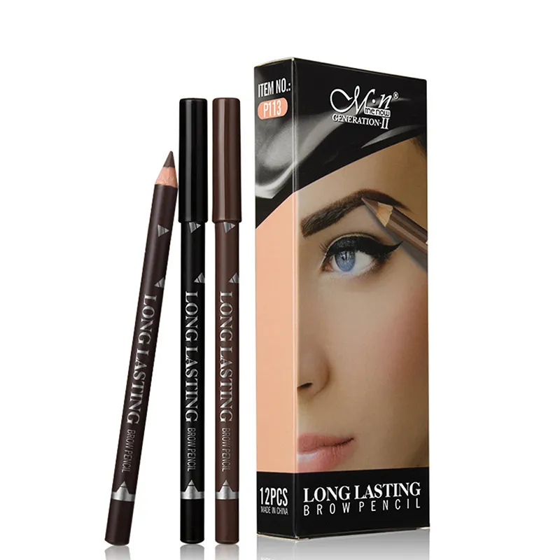 2pcs MENOW 3 Colors Long Lasting Waterproof Eyebrow Pencils Double Use Wooden Pole Eyeliner Permanent Makeup Tattoo Accessories — image 6