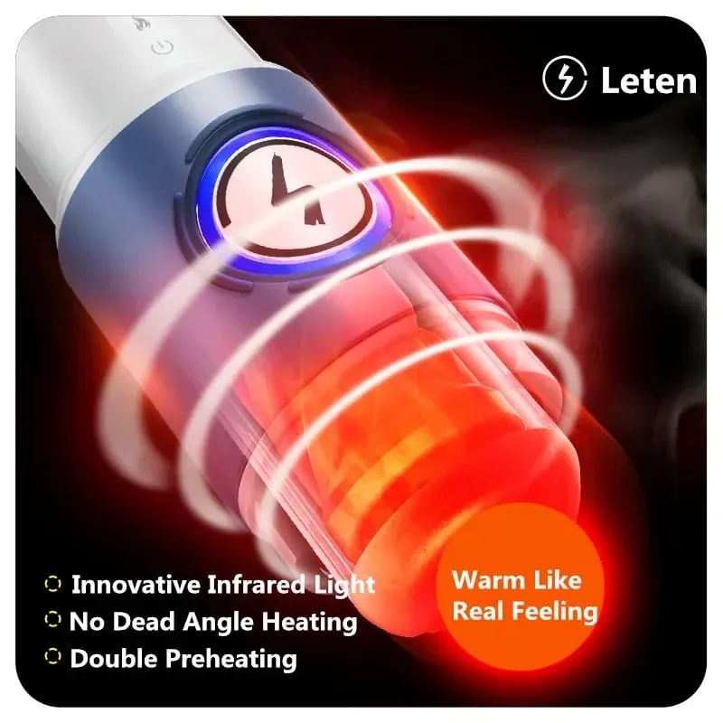 Leten tout à fait et puissance chauffage automatique mâle masturbateur tasse électrique Stroker avec support pour téléphone chauffant jouets sexuels pour adultes — image 3