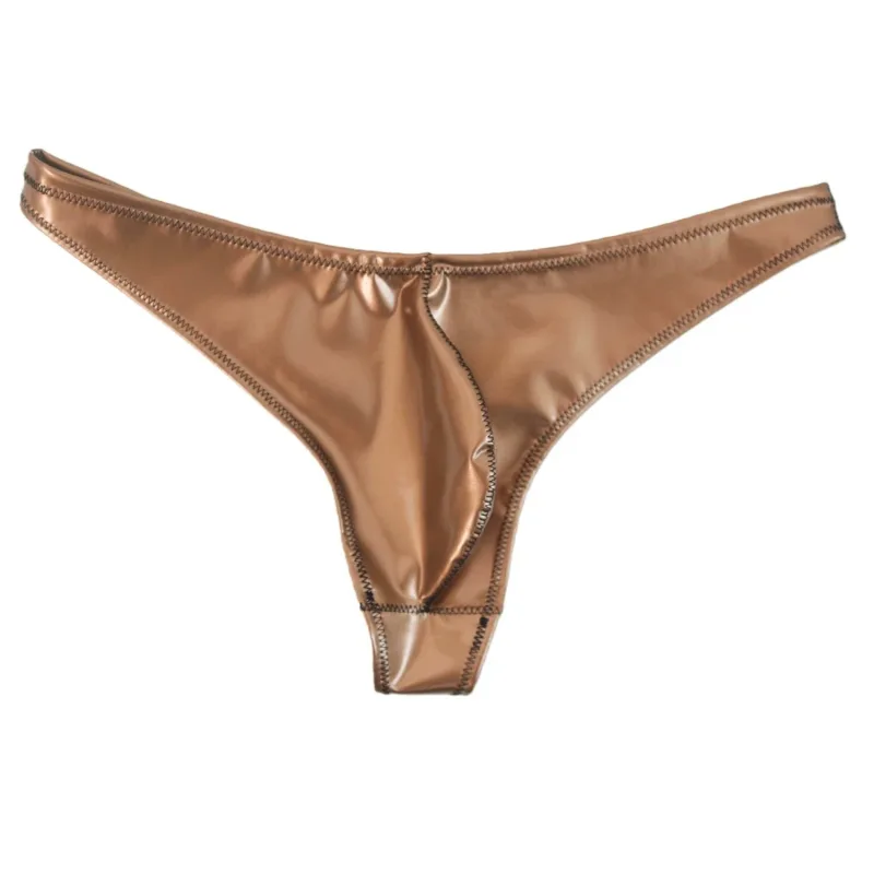 Sexy Männer Plus Größe Latex PVC Shiny Hot Short Convex U Pouch G-string Mode Unterwäsche Strumpfhosen Wäsche PU Bühne briefs