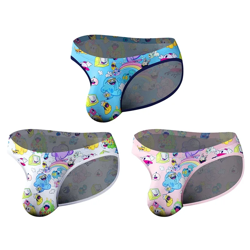 3PCS Hot Sale Modal Graffiti Printed Sexy Man Brief Underwear Men Underpant Quick Dry Slip Panties Jockstrap Men's Briefs Gaysex