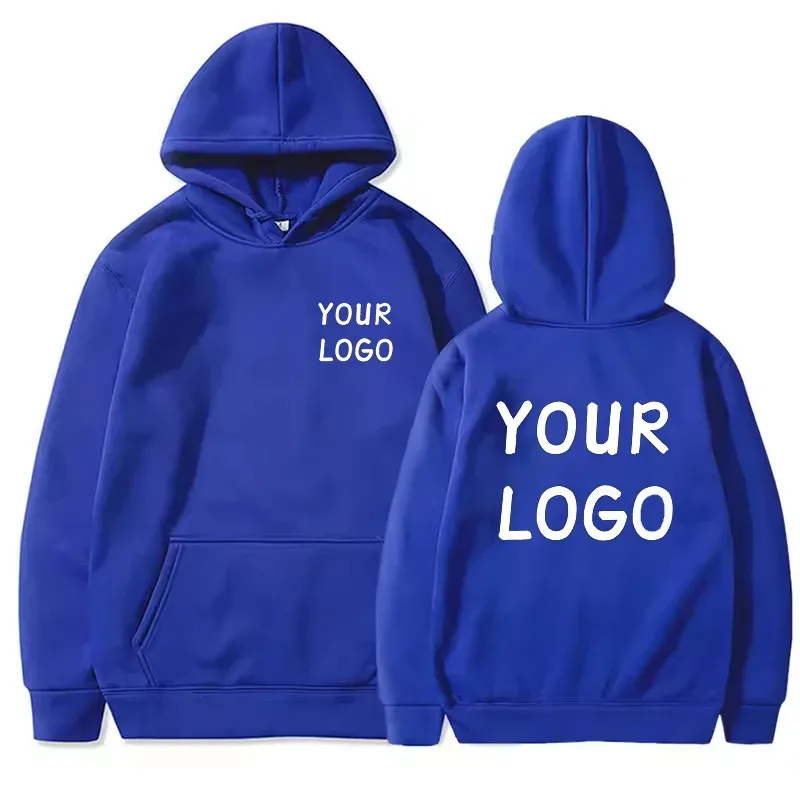 DIY Custom Your Brand LOGO Men Women Casual Hoodie Top Solid Color Pullover Street Personality Sweatshirt Custom Gifts — image 2