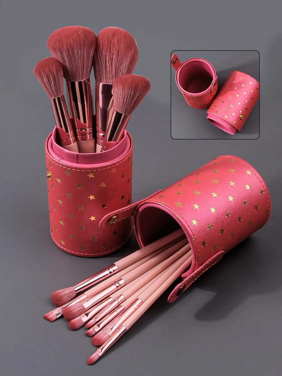 Portable Makeup Brushes 12pc Makeup Brush Set Synthetic Foundation Brush Powder Contour Eyeshadow Liner Blending Highlight — image 5