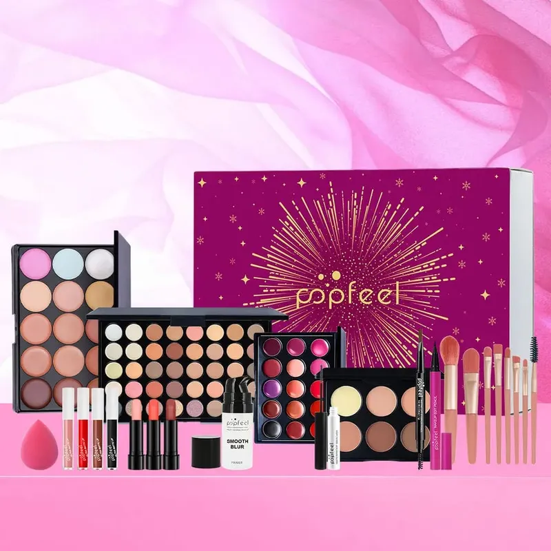 Makeup Kit Gift Box Beauty Eyeshadow Palette Eyeliner Lipstick Mascara Brush Makeup Full Set for Women Female Beginner Student — image 3