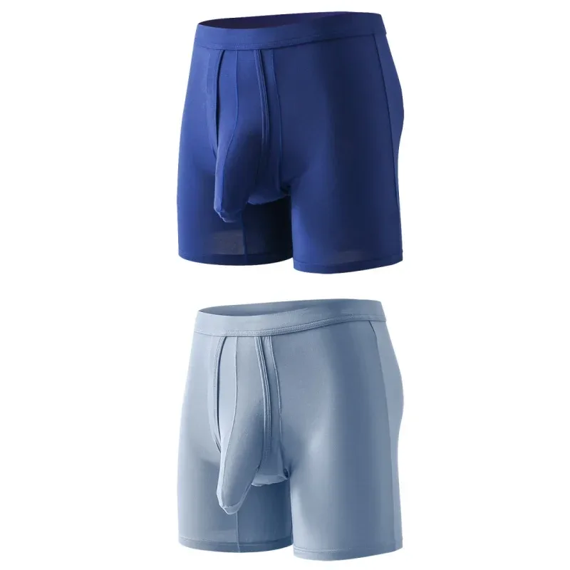 2PCS Mens Long Legs Underwear Separate Ball Pouch Breathable Comfort Sport Seamless Boxer Trunks Shorts Calzoncillo Hombre — image 32
