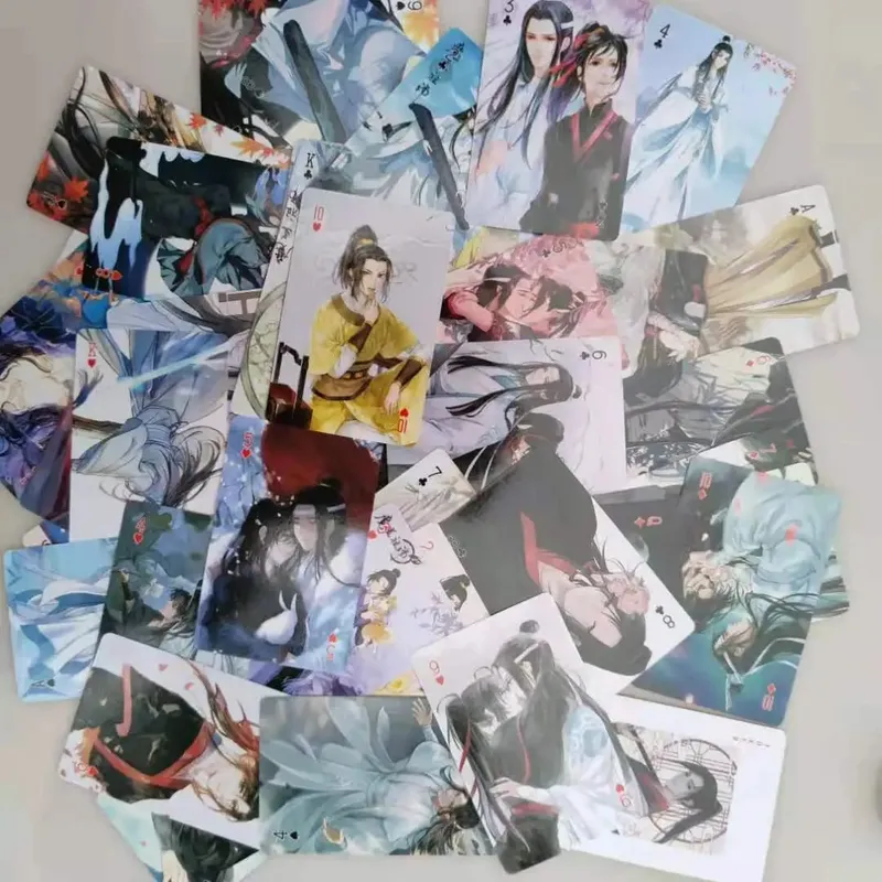 Anime Mo Dao Zu Shi Cosplay Board Game Cards Lan Wangji Wei Wuxian Grandmaster of Demonic Hardcover Poker Toy Gift With Box — image 4