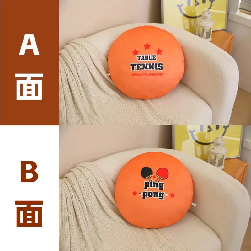 48cm Sports Ball Plush Pillow Stuffed Soft Seat Cushion Decorative Volleyball Rugby Table Tennis Basketball Golf Billiards Gift — image 12