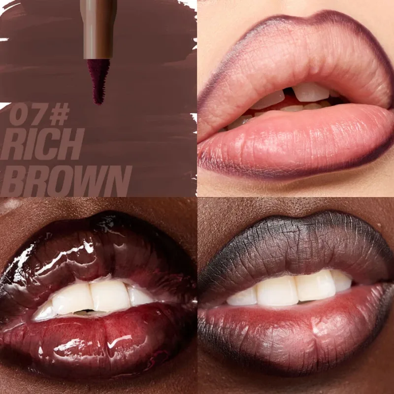 Velvet Brown Lip Liner Pensil Nude Matte Waterproof Non-stick Cup Ceri Merah Lip Liner Lip Contour Pen Lipstick Makeup Untuk Wanita — image 5